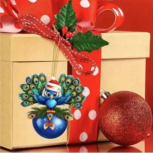 Baby Peacock Flat Christmas Hanging Acrylic 2D Ornament